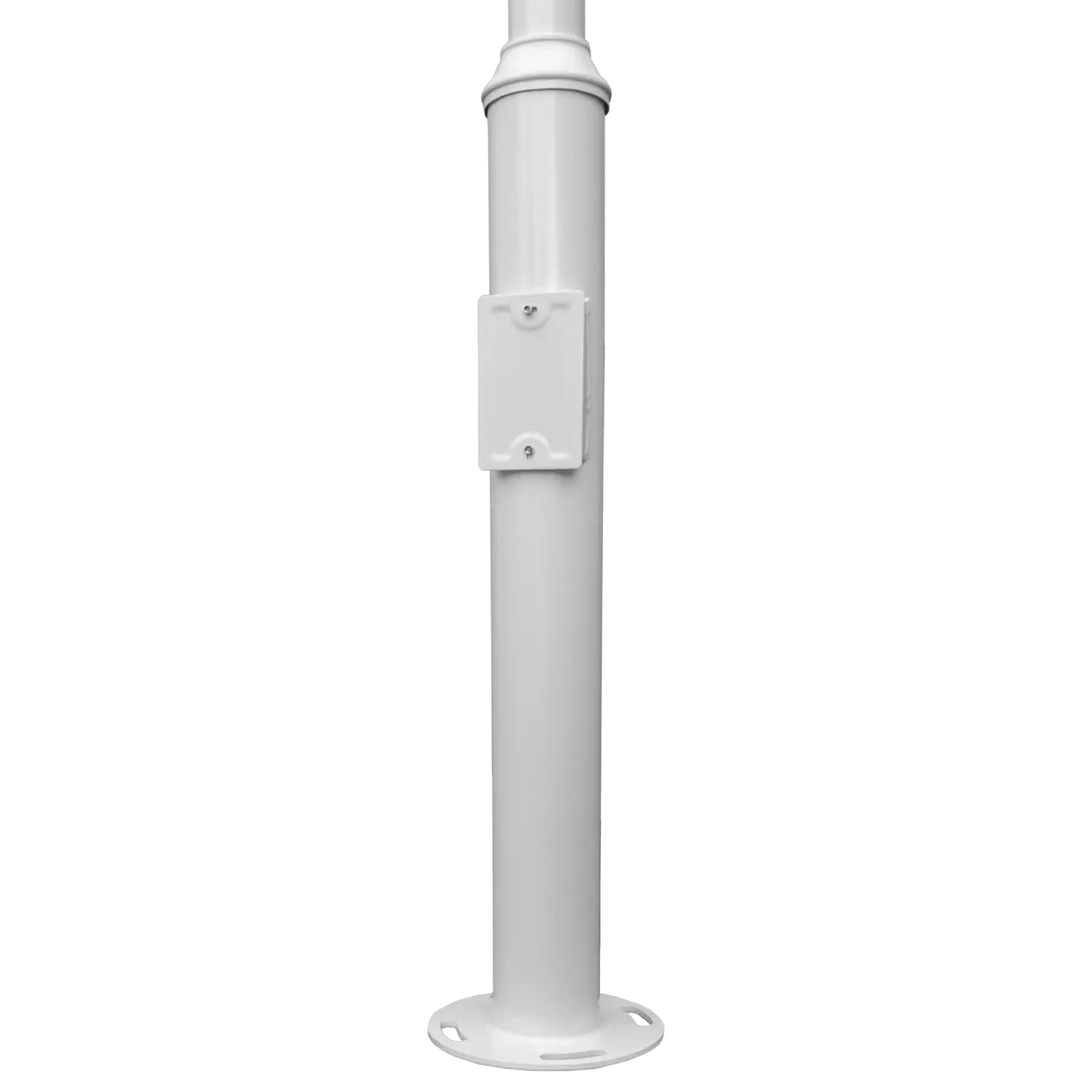 Cameramast 4.5m Wit, Gegalvaniseerd staal, Bliksemafleider