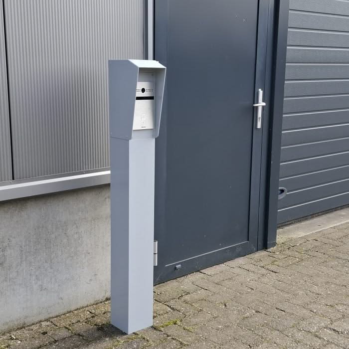 Intercomzuil 130cm, 15x15cm Dubbellaags gepoedercoat