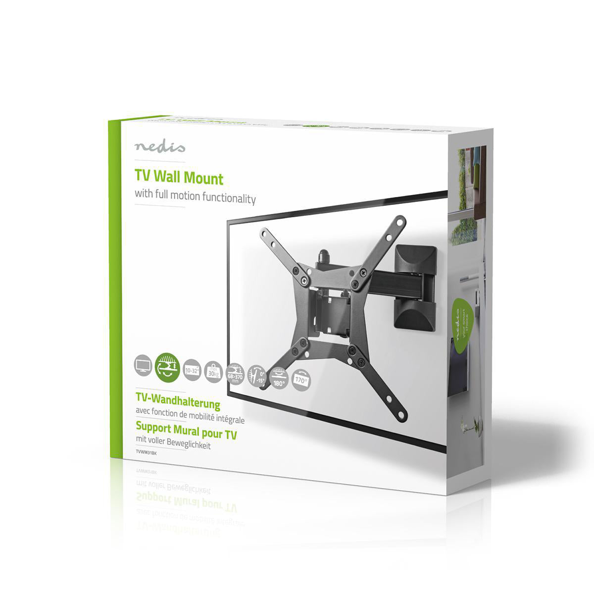 TV-Muurbeugel, draai en kantelbaar, van 10" tot 32"