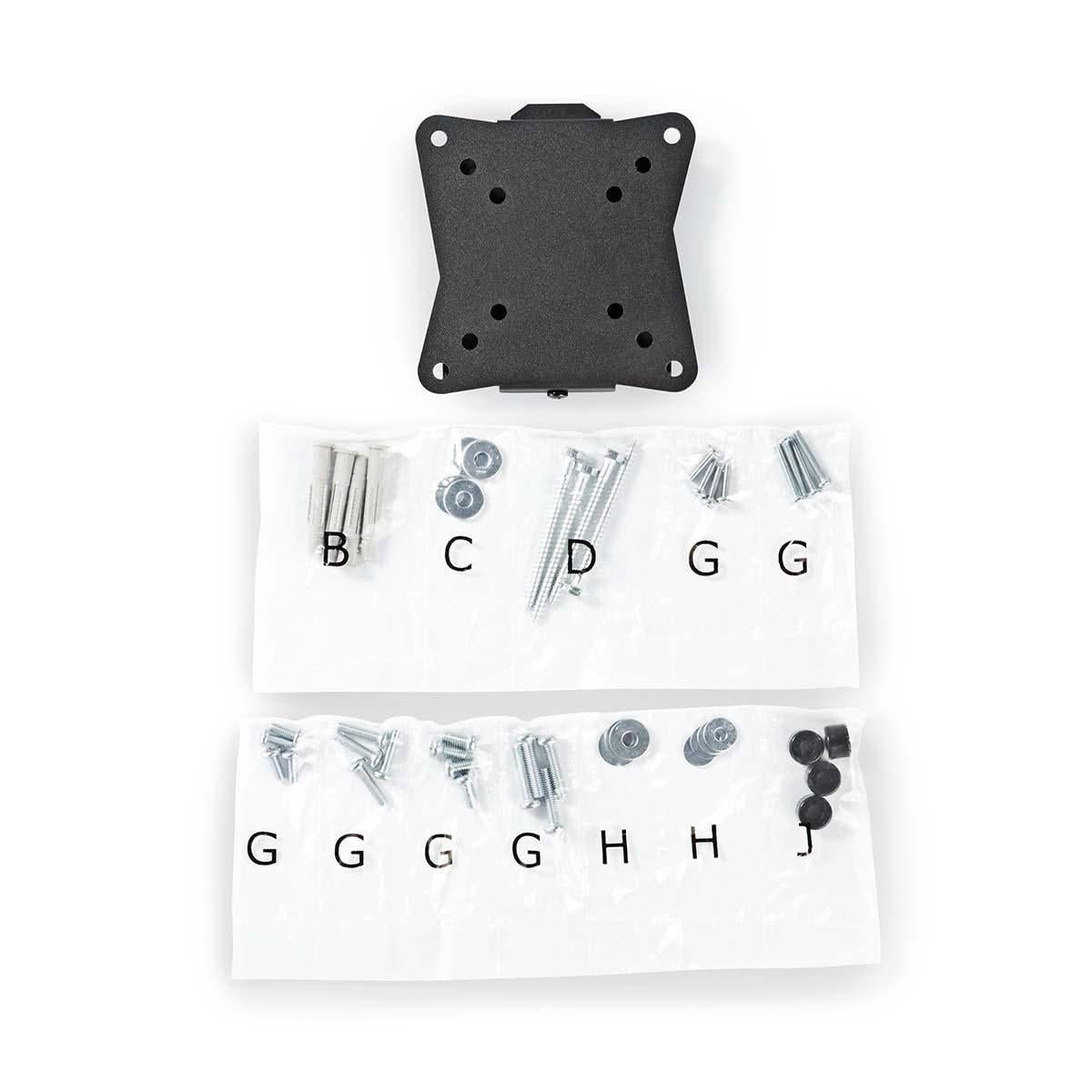 TV-Muurbeugel, vast 13-27", max. 30Kg. Kleine muurafstand 20mm