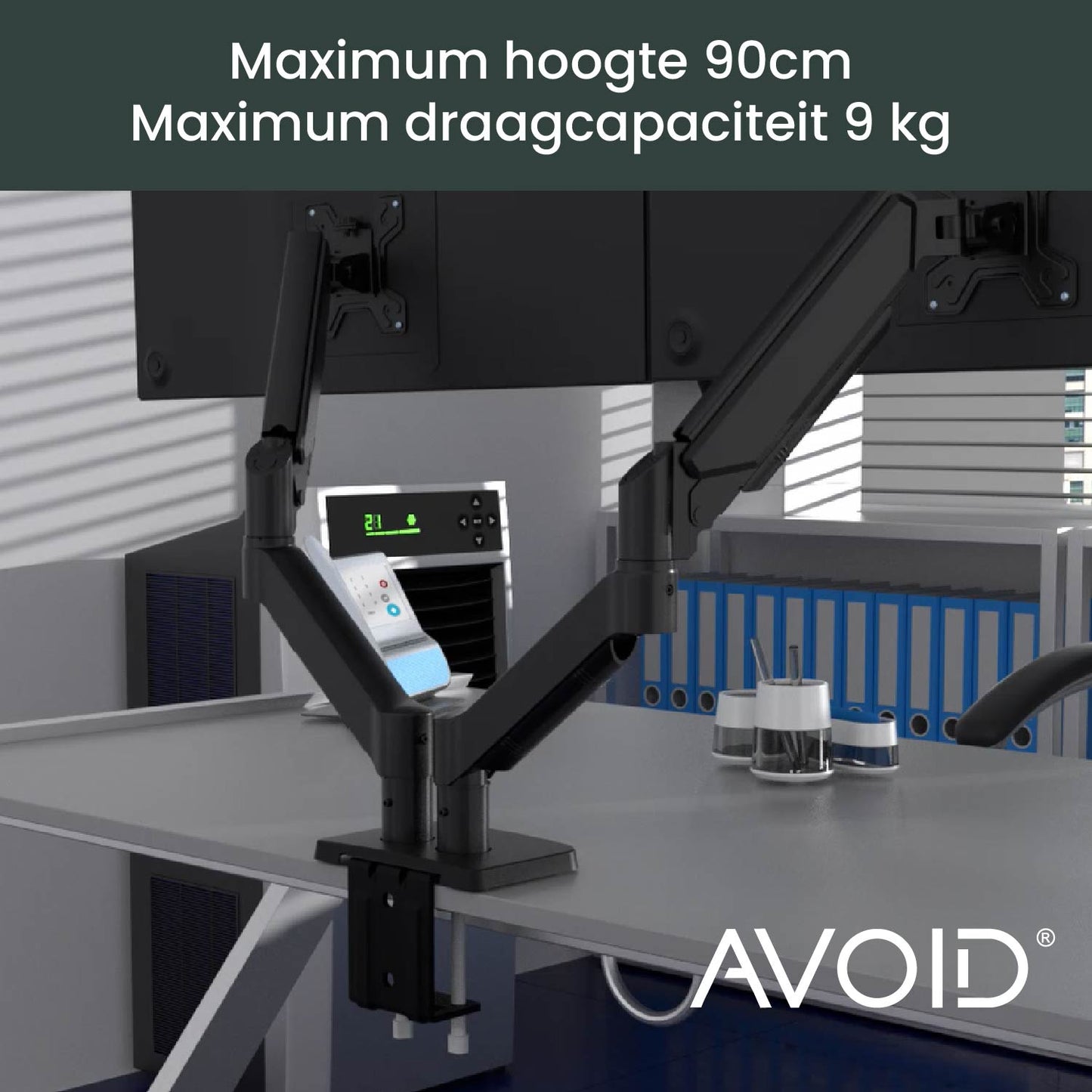 AVOID® - Çift Monitör Kolu Gasveer ile Buluştu – 13"-32" için Geschikt | VESA 75x75 ve 100x100