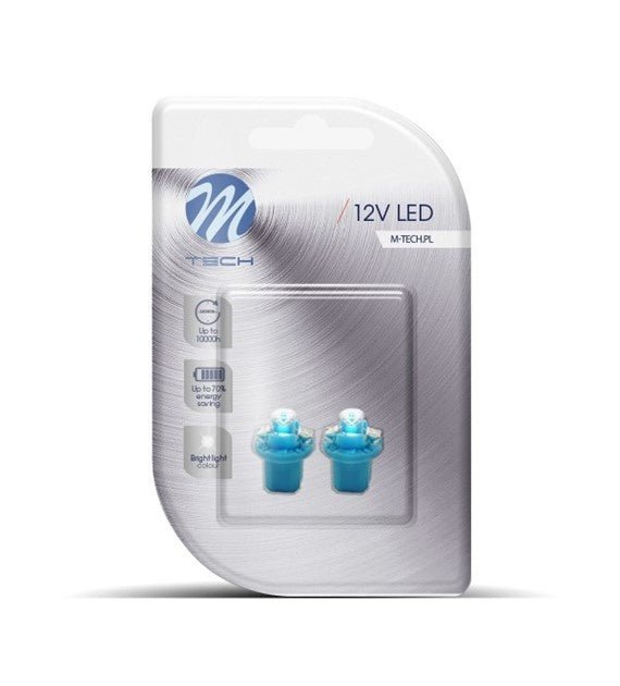 B8.5d autolamp 2 stuks blauw | LED dashboardverlichting - klokken - schakelaars | 12V gelijkstroom