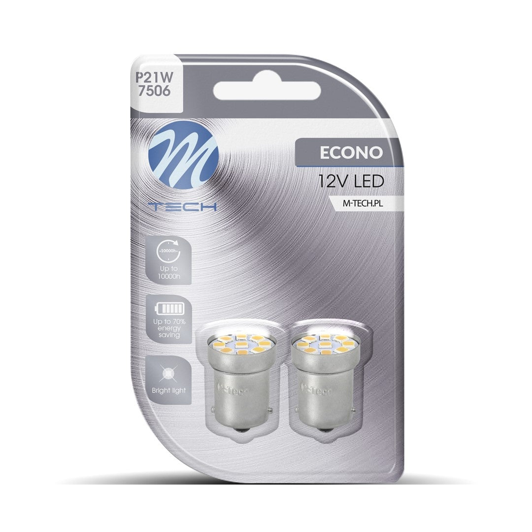 BA15S - 1156 - autolampset - wit | R5W - R10W - P21W - 7506 - 2x 9-SMD LED | 12V DC 