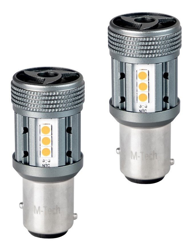 BAY15d - 1157 - autolampenset 2 stuks - rood | P21/5W 7528 - 2x 12-SMD-LED | geforceerde koeling - CANBUS 12V &amp; 24V DC