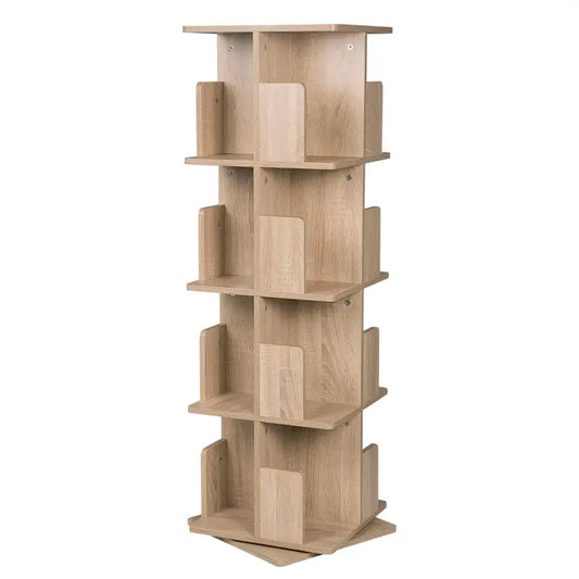 BukkitBow - 360 Graden Draaiende Boekenkast - Plank 3/4 Tiers - Opslag voor Woonkamer - 97-128CM Hoog