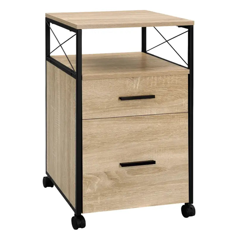 BukkitBow - Archiefkast / Rolcontainer - 2 Lades - Open Vak - met Wielen - Voor A4/Letter Mappen