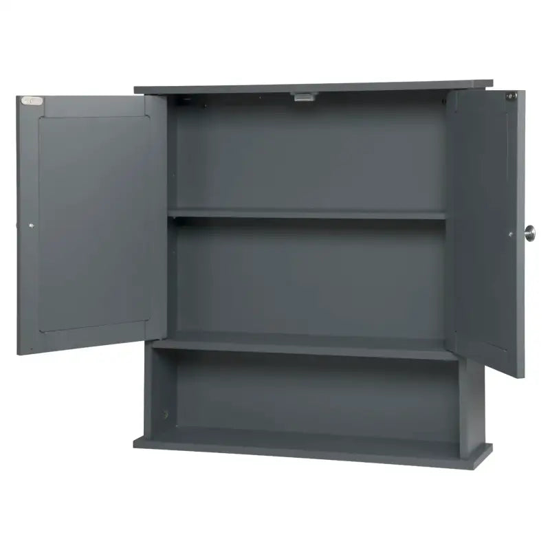 BukkitBow - Badkamerkast met Spiegel / Badkamermeubel - Verstelbare Plank - Duurzaam en Vochtbestendig - Eenvoudig te Onderhouden - 56x13x58,3 cm