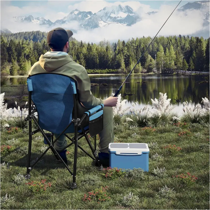 BukkitBow - Campingstoel - Visstoel - met Bekerhouder - Oxford Stof - met Draagbare Opberghoes