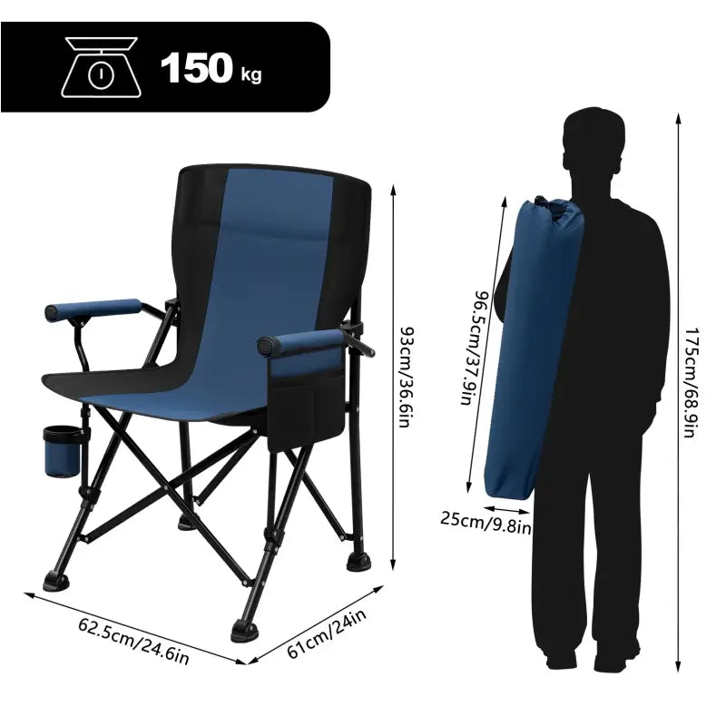 BukkitBow - Campingstoel - Visstoel - met Bekerhouder - Oxford Stof - met Draagbare Opberghoes