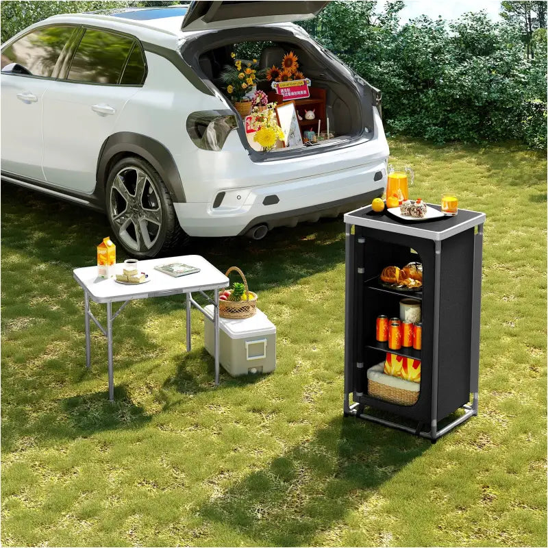 BukkitBow - Campingtafel - Oxford Doek en Aluminium - Met Opbergruimte - Draagbaar - Multifunctioneel