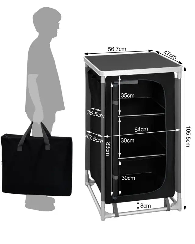 BukkitBow - Campingtafel - Oxford Doek en Aluminium - Met Opbergruimte - Draagbaar - Multifunctioneel