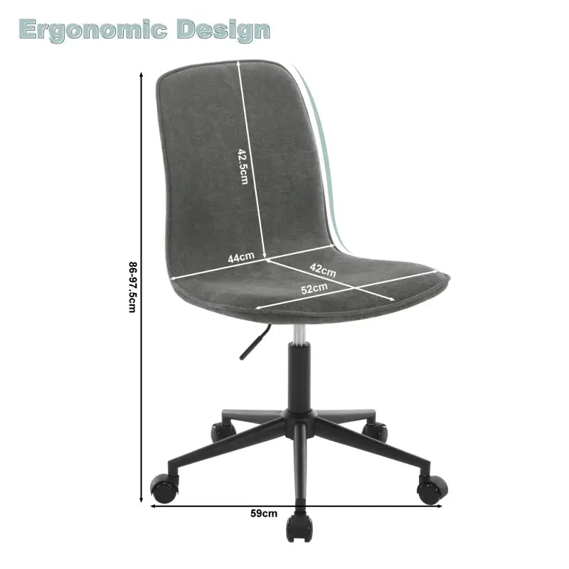 BukkitBow - Comfortabele Bureaustoel - Gevoerde Bureaustoel - met Badstof Bekleding - Verstelbaar in Hoogte