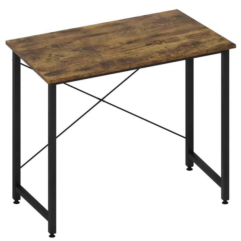 BukkitBow - Compact Bureau - Metalen Frame - 80x40x75 cm - Vintage Bruin Hout