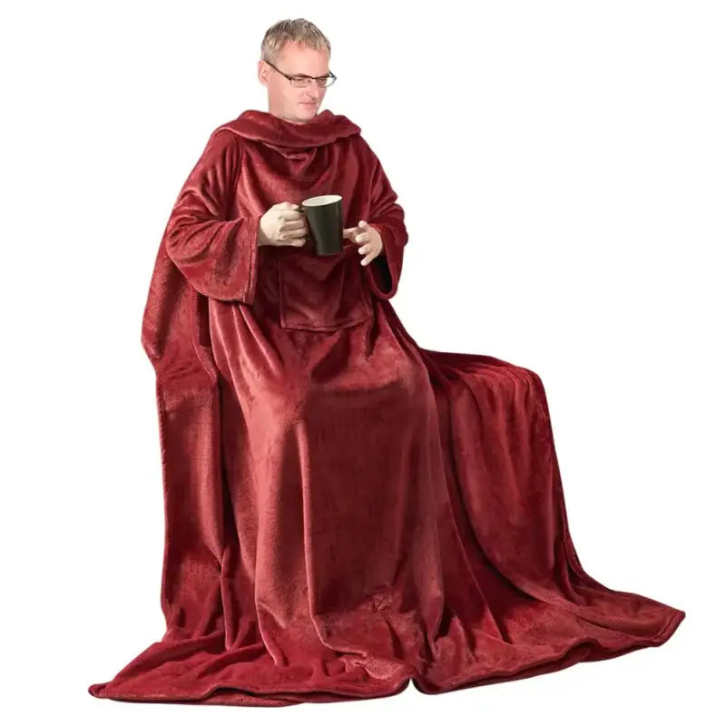 BukkitBow - Flanellen Fleece Deken met Mouwen en Zak - 260 GSM - Verschillende Maten en Kleuren - Lichtgewicht Onesie - Wasbaar