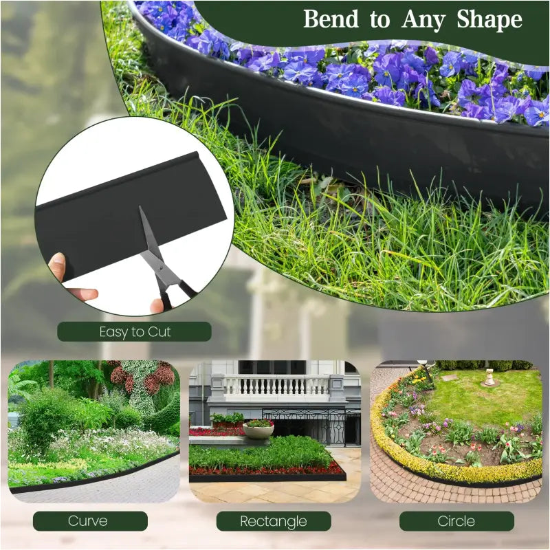 BukkitBow - Flexibele Gazonrand - Kunststof - Buigbaar - Op Maat Knippen - met Verbindingspinnen - 600CM