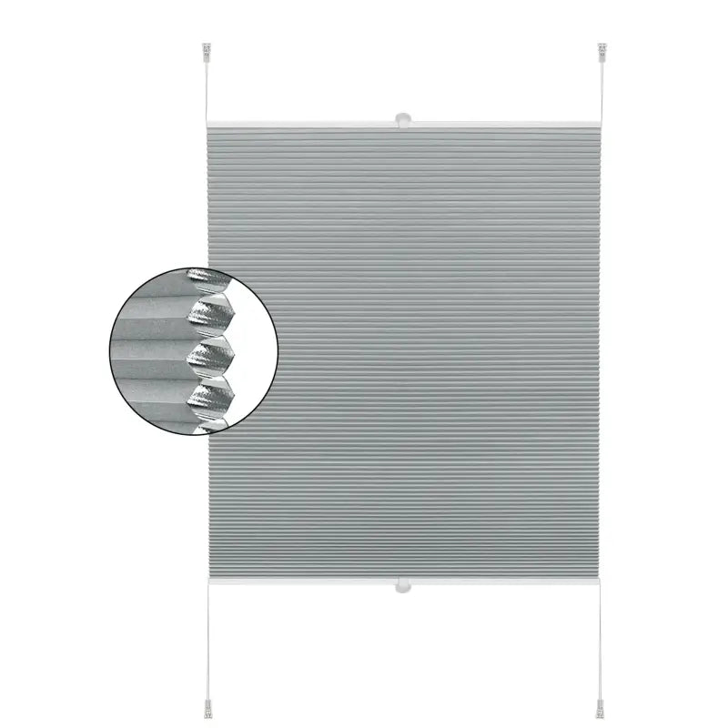 BukkitBow - Geïsoleerde Geplooide Zonnescherm / Plisségordijn - Polyester met Aluminium Profiel - 130 cm Hoog - Inclusief Montagekit