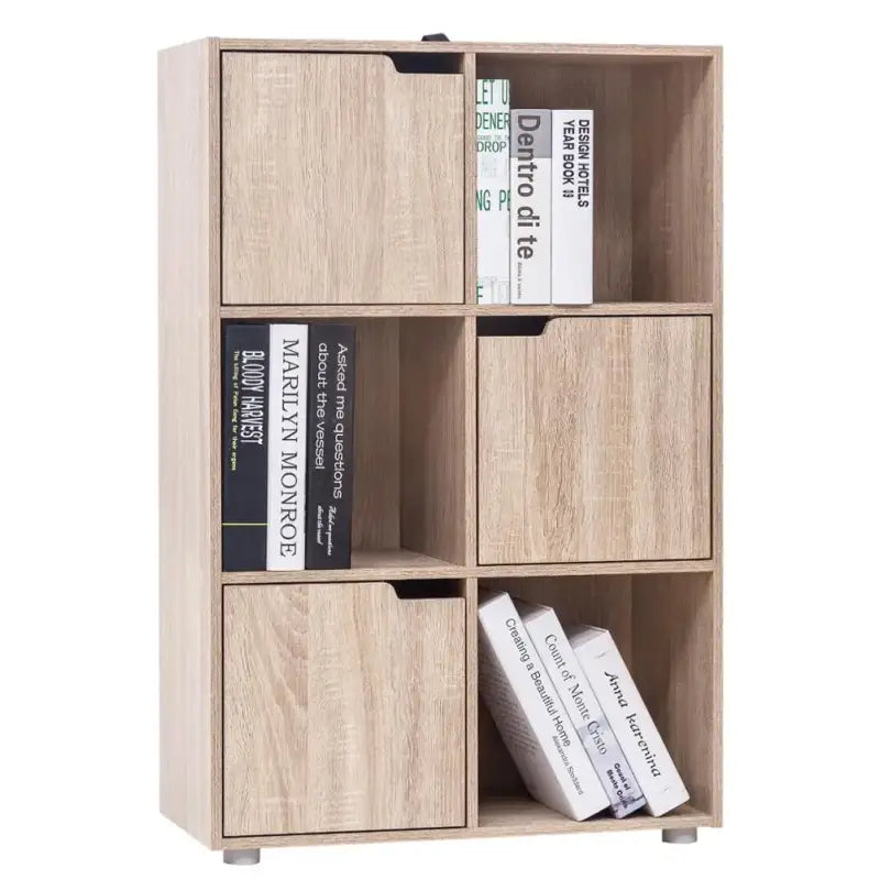 BukkitBow – Hoekboekenkast met Deuren – 6 Kubussen – 59,7x29,7x91 cm – Compact Formaat