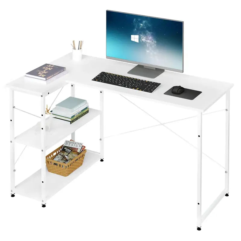 BukkitBow - Hoekbureau - Computer / Kantoor Bureau - met Opbergruimte - Frame van Metaal - 120X72CM