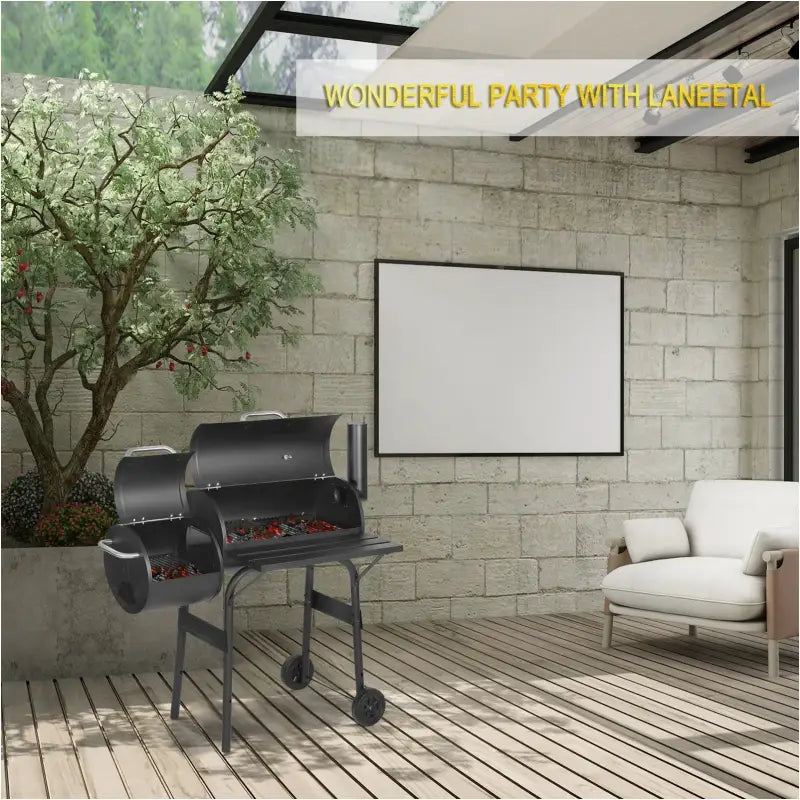 BukkitBow - Houtskoolbarbecue - BBQ van Staal - 3 Grillroosters - 115x53x114 cm - met Uitlaat