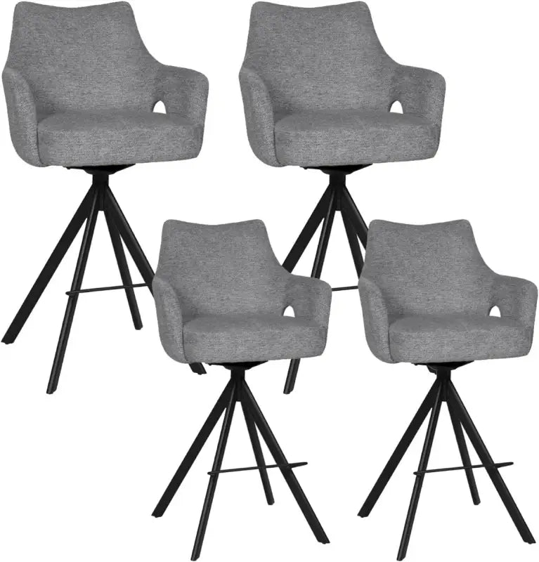 BukkitBow - Luxe Moderne Barkrukken - Draaibare Zitting - met Voetensteun - Aragon Stof - met Metalen Onderstel