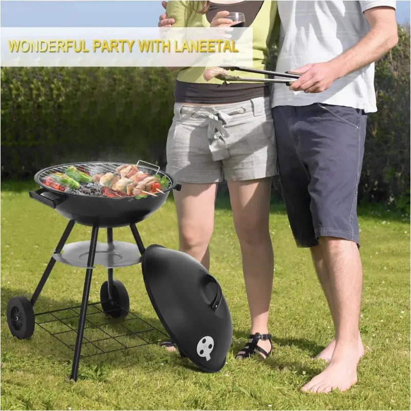 BukkitBow - Mobiele Houtskoolbarbecue - Metaal en Kunststof - 44x73 cm - 41,5 cm Grilloppervlak