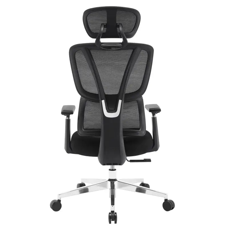 BukkitBow - Moderne Bureaustoel - Verstelbare Rug- en Lendensteun - 3D PU Armleuningen - Mesh Stof - 150 kg Draagvermogen - Zwart