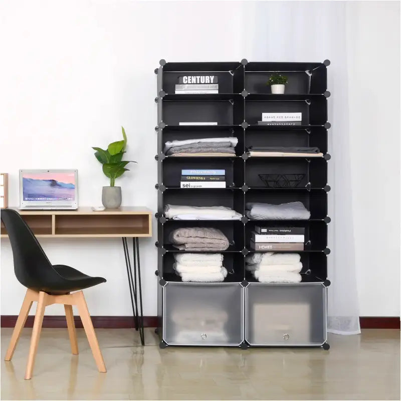 BukkitBow - Multifunctionele Opbergkast / Schoenenkast - Stalen Structuur - met 2 Deuren - 94x35x160cm