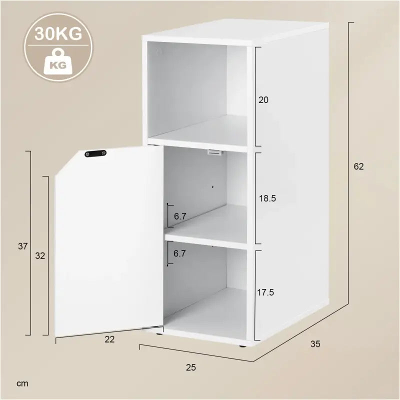 BukkitBow - Nachtkastje met Opbergruimte - Modern Design - 25X35X62CM