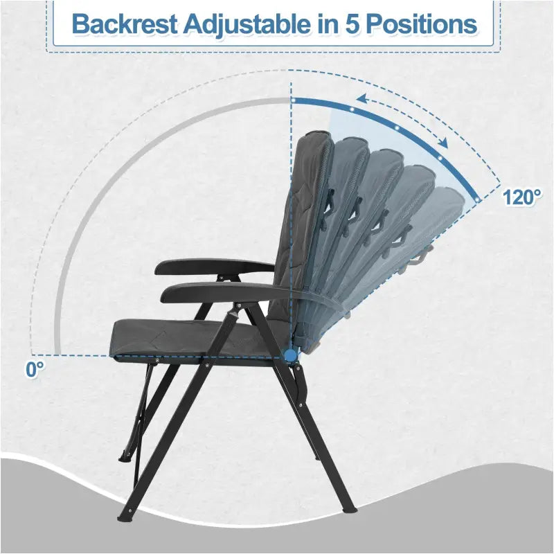 BukkitBow - Opvouwbare Campingstoel - Mesh Stof en Metaal - Verstelbare Rugleuning - 150 kg Draagvermogen