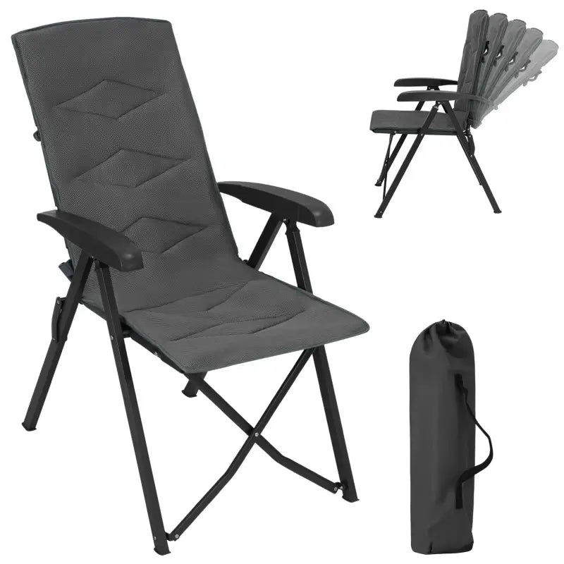 BukkitBow - Opvouwbare Campingstoel - Mesh Stof en Metaal - Verstelbare Rugleuning - 150 kg Draagvermogen