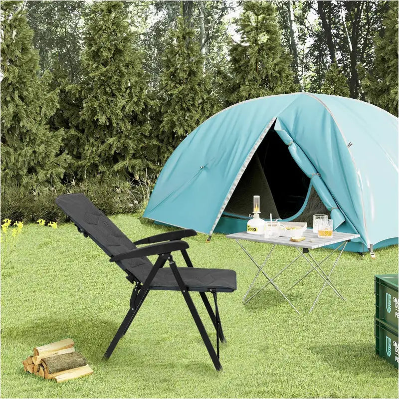 BukkitBow - Opvouwbare Campingstoel - Mesh Stof en Metaal - Verstelbare Rugleuning - 150 kg Draagvermogen