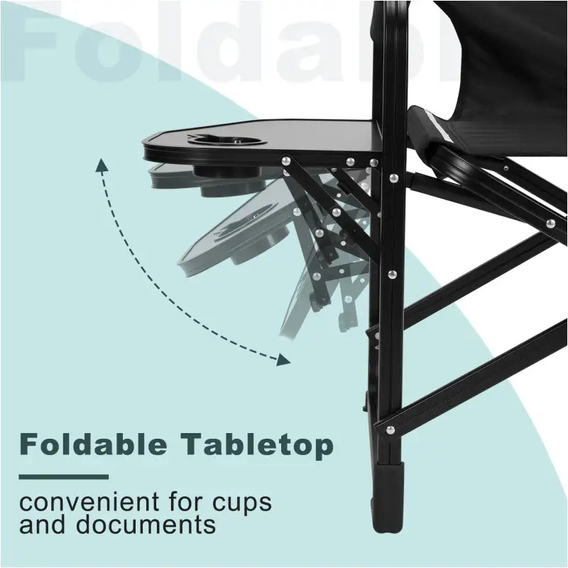 BukkitBow - Opvouwbare Campingstoel - Versterkt Aluminium en Oxford Stof - 150 kg Draagvermogen - Inclusief Tafeltje en Bekerhouder