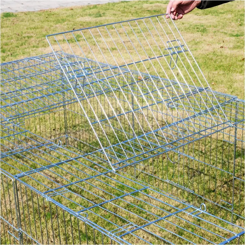 BukkitBow - Opvouwbare Metalen Dierenkooi - Met 3 Deuren - 180x120x60cm Of 216x116x65cm