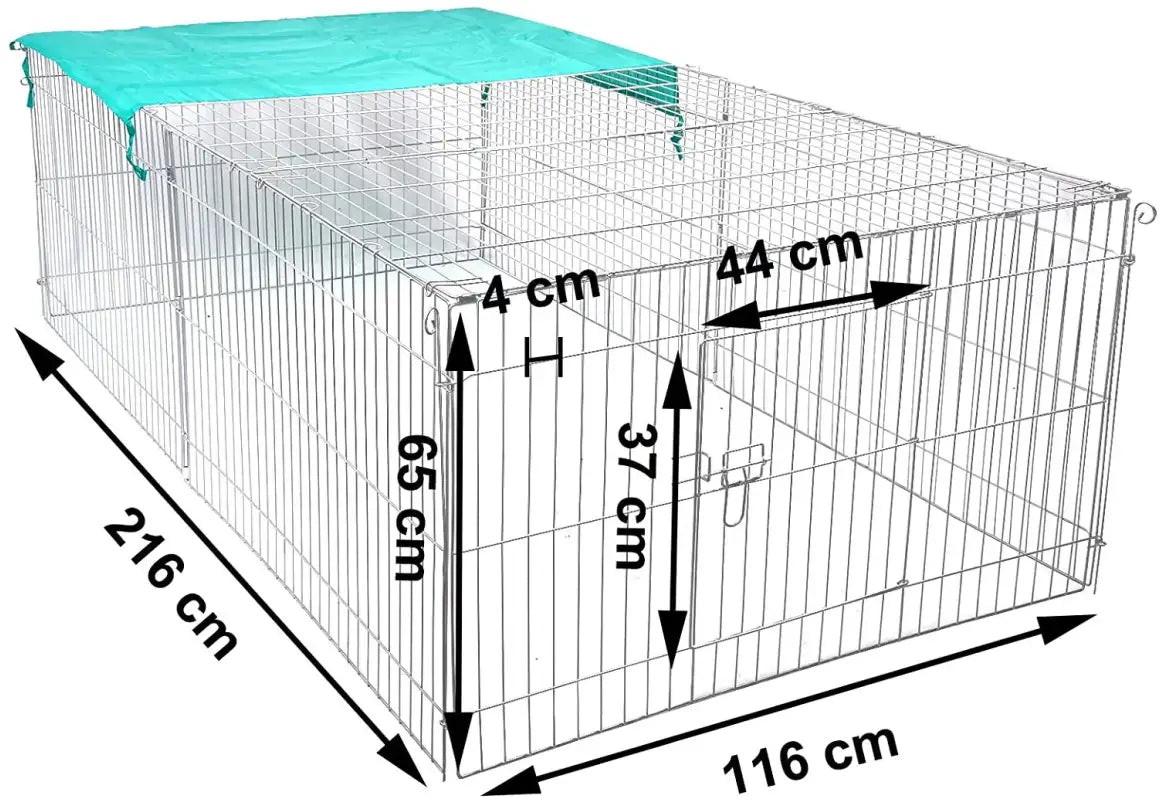 BukkitBow - Opvouwbare Metalen Dierenkooi - Met 3 Deuren - 180x120x60cm Of 216x116x65cm