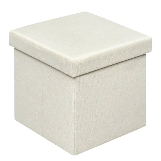 BukkitBow - Opvouwbare Opbergkruk met Gewatteerde Zitting - Linnen/MDF/Schuim - 20L of 37L Capaciteit