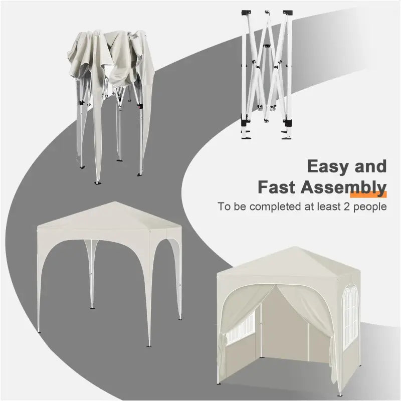 BukkitBow – Opvouwbare Partytent 2x2m – Oxford Stof en Metaal – UV-bestendig en Waterdicht – Verstelbaar in Hoogte