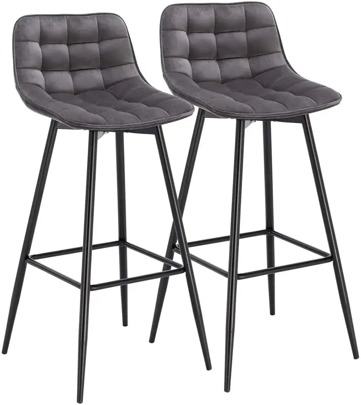 BukkitBow – Set van 2 Barkrukken – Kunstleer van Fluweel – 88 cm Hoogte – Duurzaam Metalen Frame