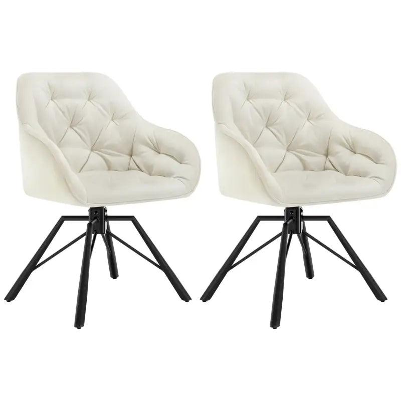 BukkitBow - Set van 2 Draaibare Eetkamerstoelen - Kunstleer/Fluweel en Metaal - Ergonomisch - 150 kg Draagvermogen