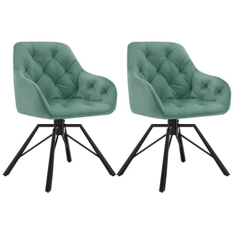 BukkitBow - Set van 2 Draaibare Eetkamerstoelen - Kunstleer/Fluweel en Metaal - Ergonomisch - 150 kg Draagvermogen