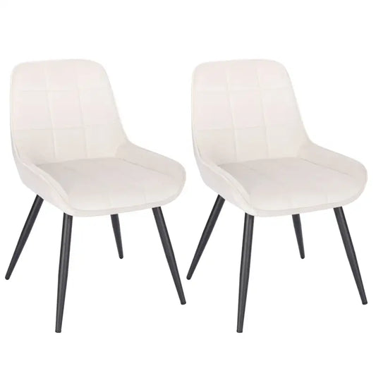 BukkitBow – Set van 2 Eetkamerstoelen – Fluweel of Kunstleer en Metalen Frame – 81,5 cm Hoogte – Modern Design