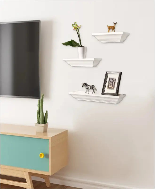 BukkitBow - Set van 3 Drijvende/Zwevende Planken - Hoge Kwaliteit Gelakt Hout - Barok Ontwerp - Verschillende Volwassenen