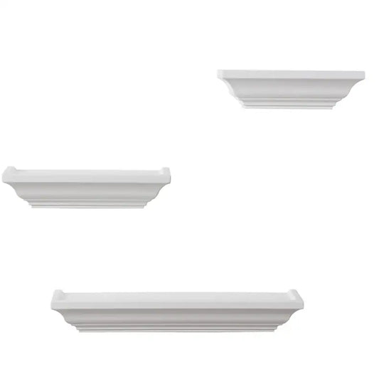 BukkitBow - Set van 3 Drijvende/Zwevende Planken - Hoge Kwaliteit Gelakt Hout - Barok Ontwerp - Verschillende Volwassenen