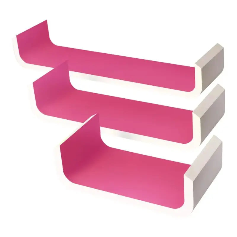 BukkitBow - Set van 3 Langwerpige Wandplanken - Hogewaardige MDF - Afmeting: 60/45/30CM - Diverse Kleuren