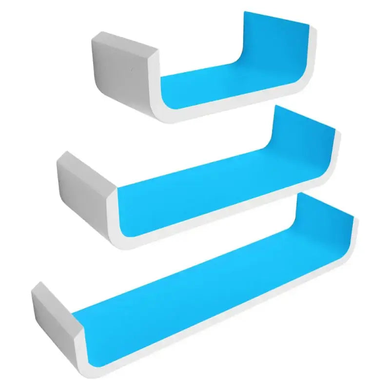 BukkitBow - Set van 3 Langwerpige Wandplanken - Hogewaardige MDF - Afmeting: 60/45/30CM - Diverse Kleuren