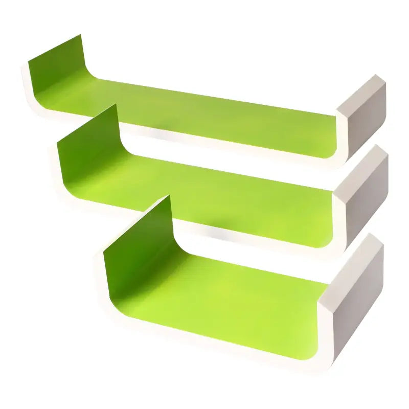 BukkitBow - Set van 3 Langwerpige Wandplanken - Hogewaardige MDF - Afmeting: 60/45/30CM - Diverse Kleuren