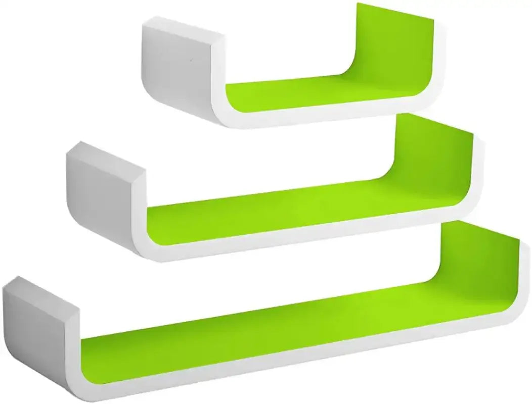 BukkitBow - Set van 3 Langwerpige Wandplanken - Hogewaardige MDF - Afmeting: 60/45/30CM - Diverse Kleuren