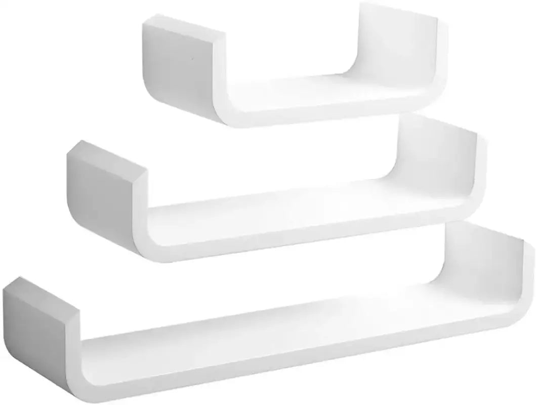 BukkitBow - Set van 3 Langwerpige Wandplanken - Hogewaardige MDF - Afmeting: 60/45/30CM - Diverse Kleuren