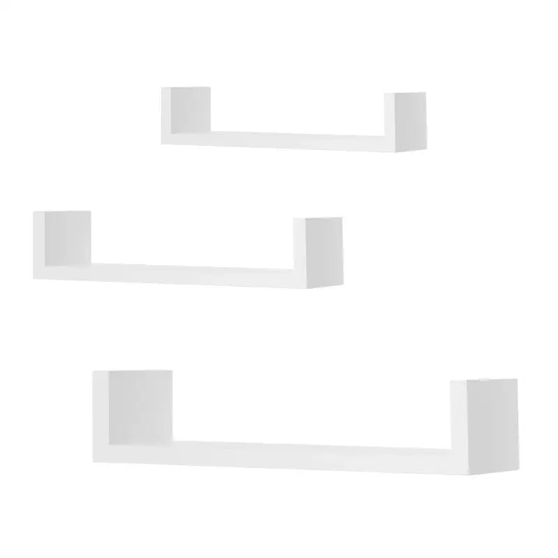 BukkitBow - Set van 3 Wandplanken - Hout - Verschillende Afmetingen: 26x9.7x6cm, 34x9.7x7.5cm, 42x9.7x9cm