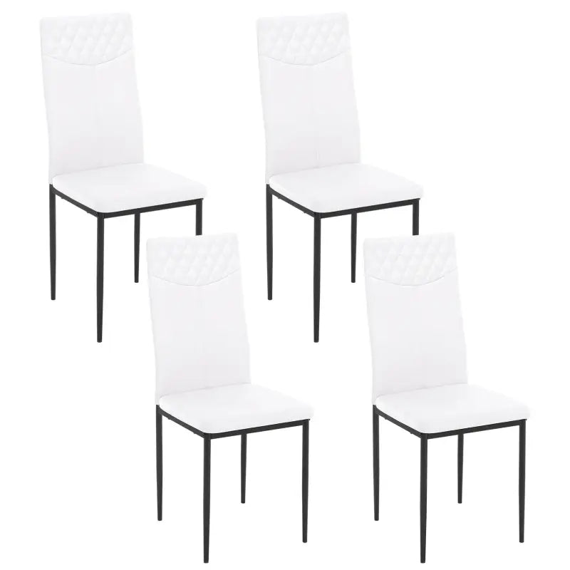 BukkitBow – Set van 4 Eetkamerstoelen – Kunstleer of Fluweel en Metalen Poten – 40x98x52 cm – Ergonomisch en Duurzaam