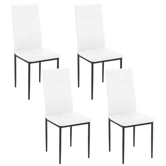 BukkitBow – Set van 4 Eetkamerstoelen – Kunstleer van Fluweel en Metalen Poten – 40x98x52 cm – Ergonomisch en Duurzaam